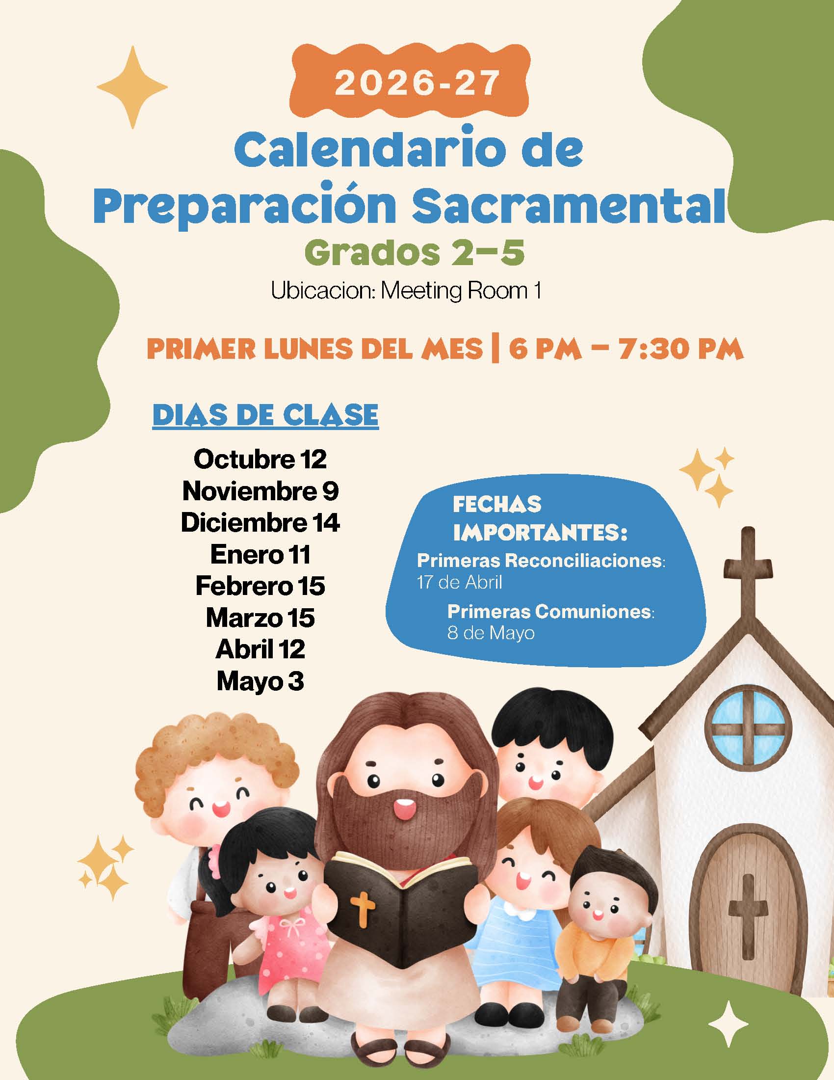 Sacramental Preparation Calendar for Grades 2 5 2026 27